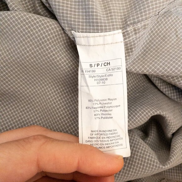 Quiksilver Gray Short Sleeve Button-Up Shirt Small Rayon Blend Casual Surf - Picture 4 of 4